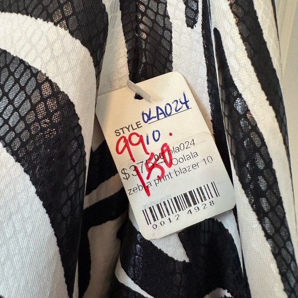 Zebra Print Blazer NWT SZ 10 - Picture 6 of 7
